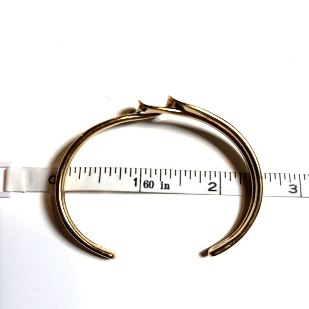 Vintage Sergio Lub California Gold & Silver Tone Twisted Metal Cuff Bracelet - Picture 4 of 7